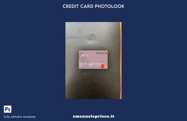 modello frontale photolook mastercard della Siria Al Baraka Bank in stile verifi
